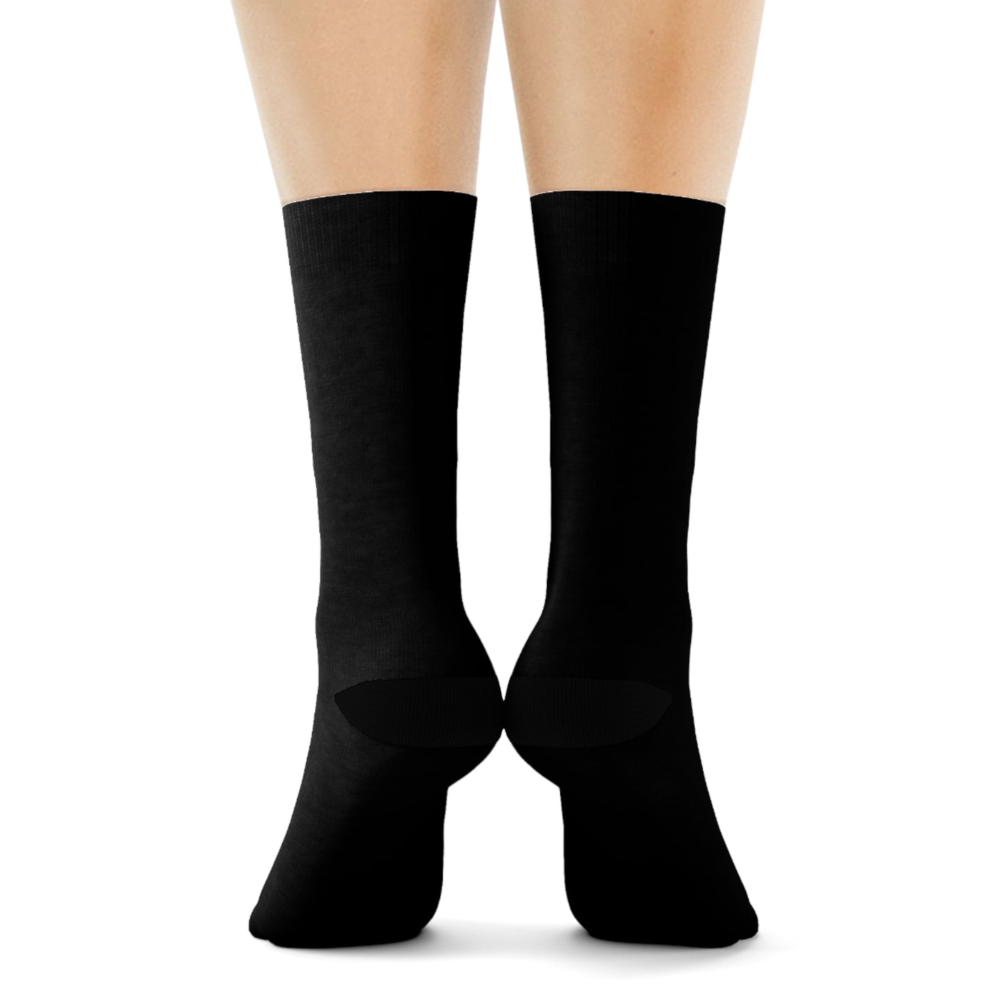 Stylish Crew Socks for Everyday Comfort, Black Casual Socks, Gift for Her, Unique Footwear, Cozy Family Socks