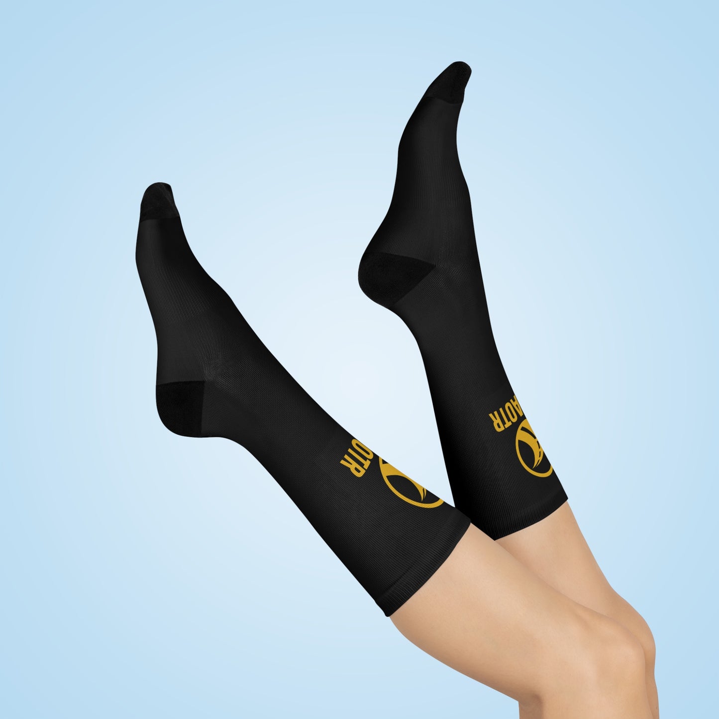 Stylish Cushioned Crew Socks | Cozy Black Socks for Comfort, Everyday Use, Gift for Holidays, Casual Wear, Sports, and Loungewear