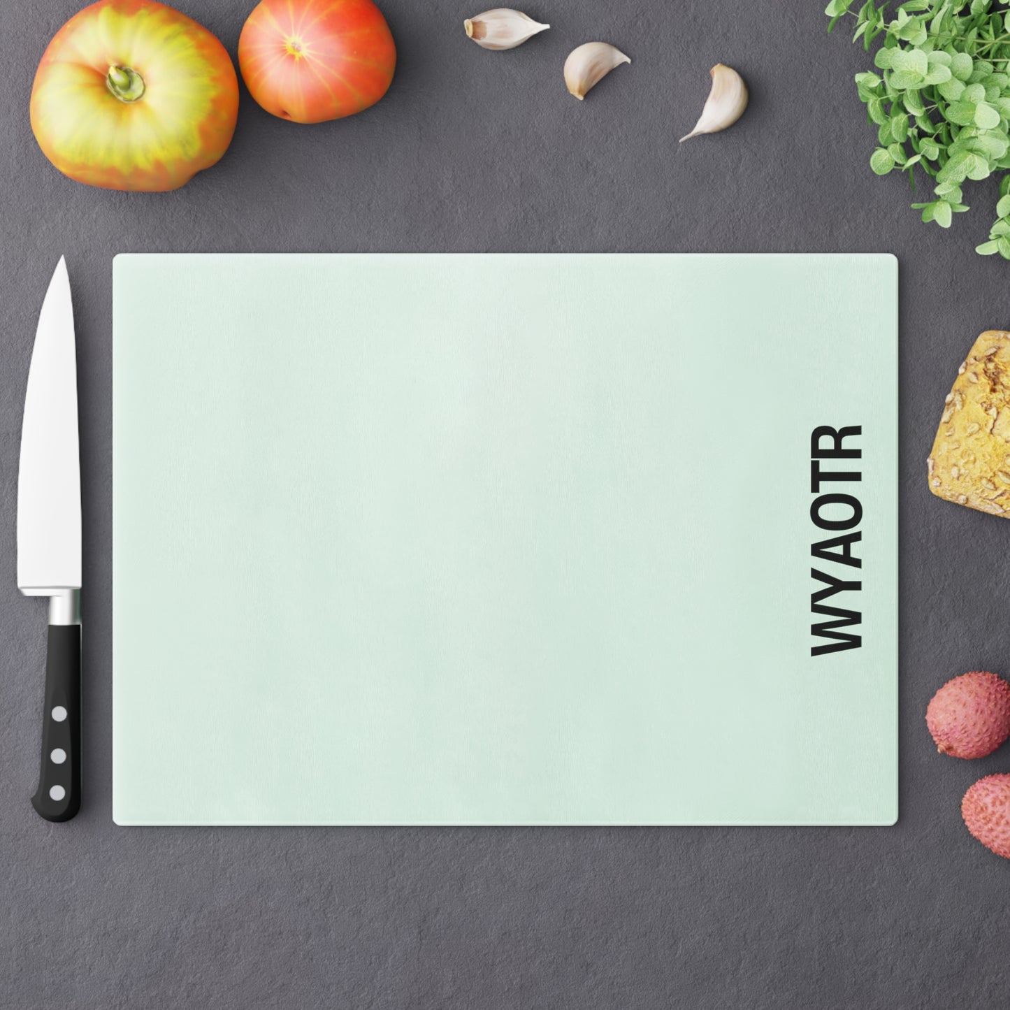 Personalized Glass Cutting Board, Unique Kitchen Gift, WYAOTR Design, Home Cooking, Wedding Registry, Housewarming Gift