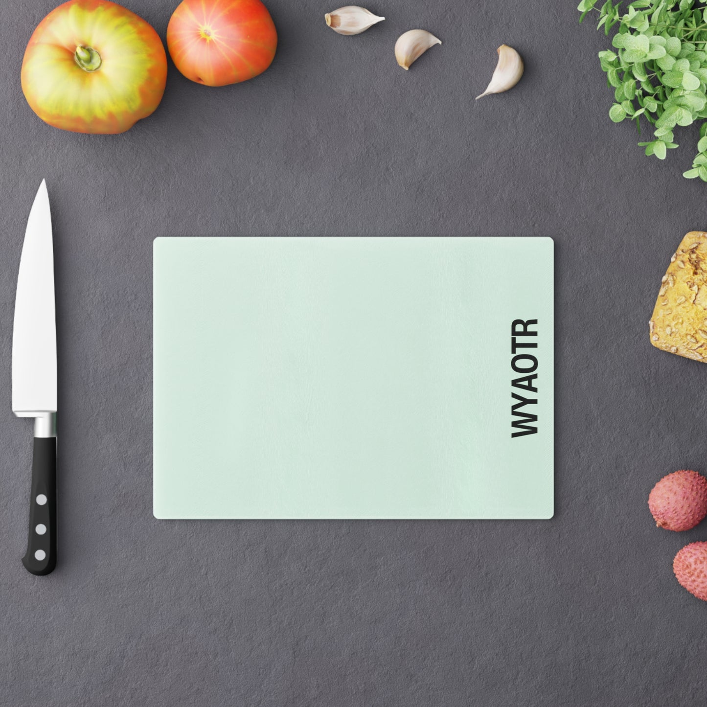 Personalized Glass Cutting Board, Unique Kitchen Gift, WYAOTR Design, Home Cooking, Wedding Registry, Housewarming Gift