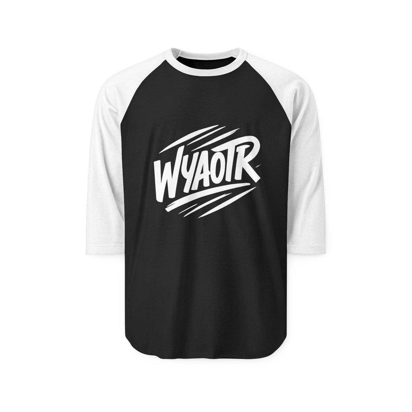 WYAOTR Three- Black Quarter Sleeve Raglan “For the long hauls and late calls.”