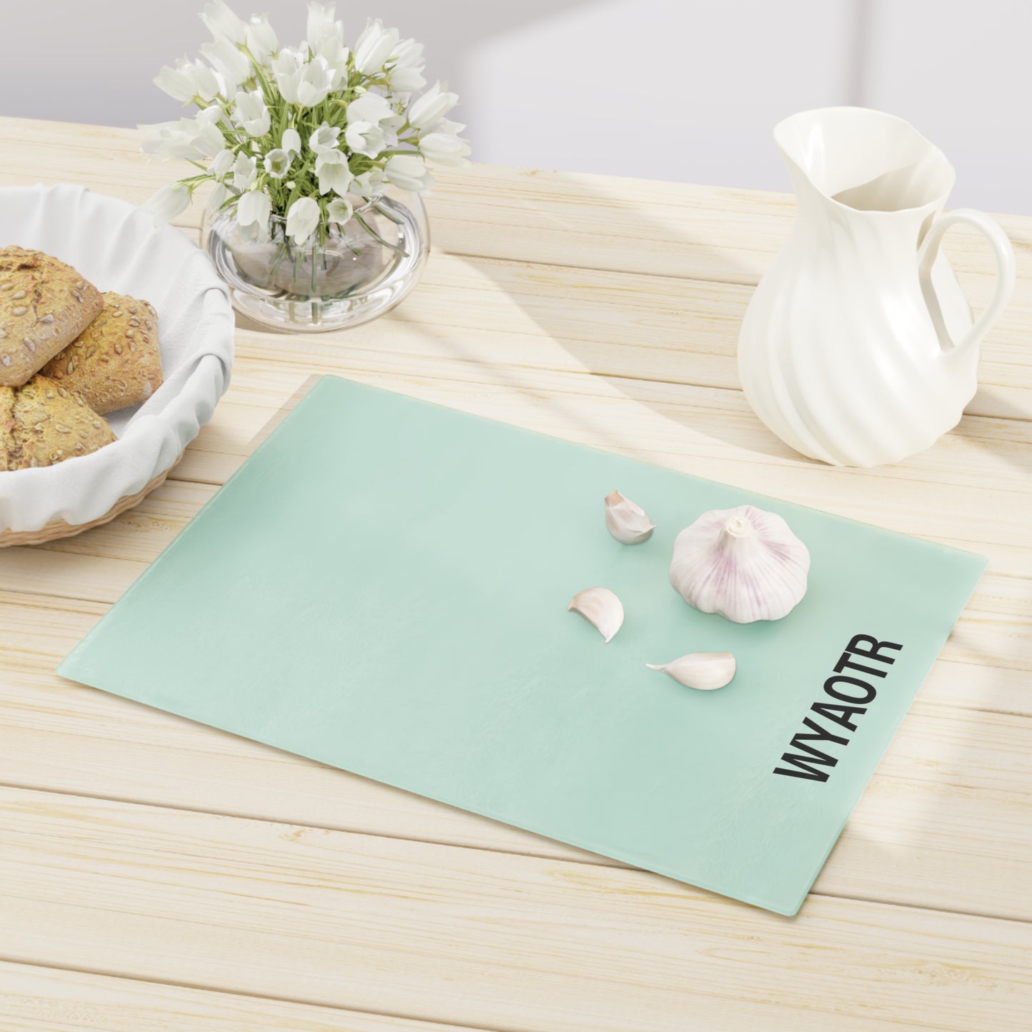 Personalized Glass Cutting Board, Unique Kitchen Gift, WYAOTR Design, Home Cooking, Wedding Registry, Housewarming Gift