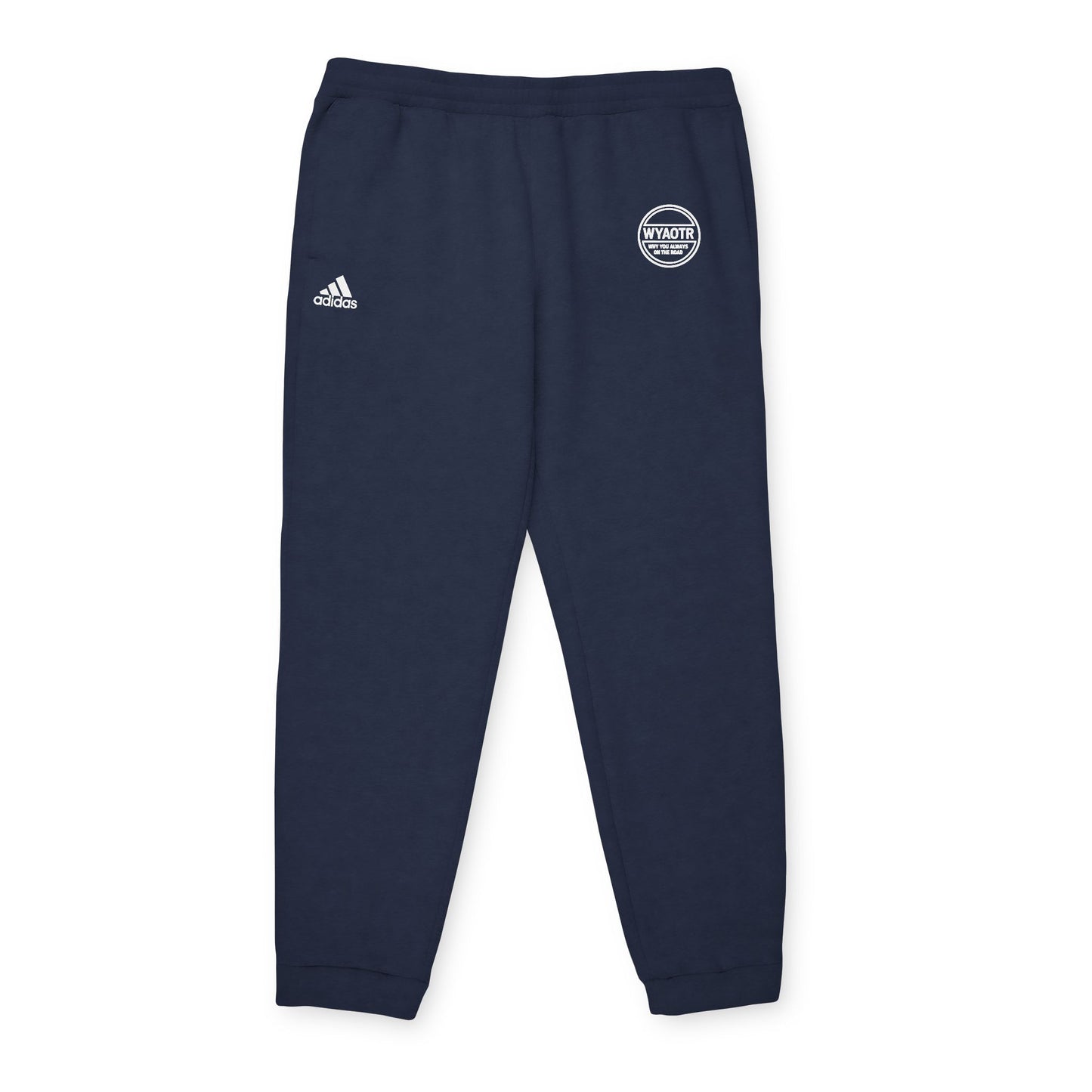 WYAOTR Unisex Fleece Joggers White (Embroidered) “Built for the miles. Styled for the layovers.”