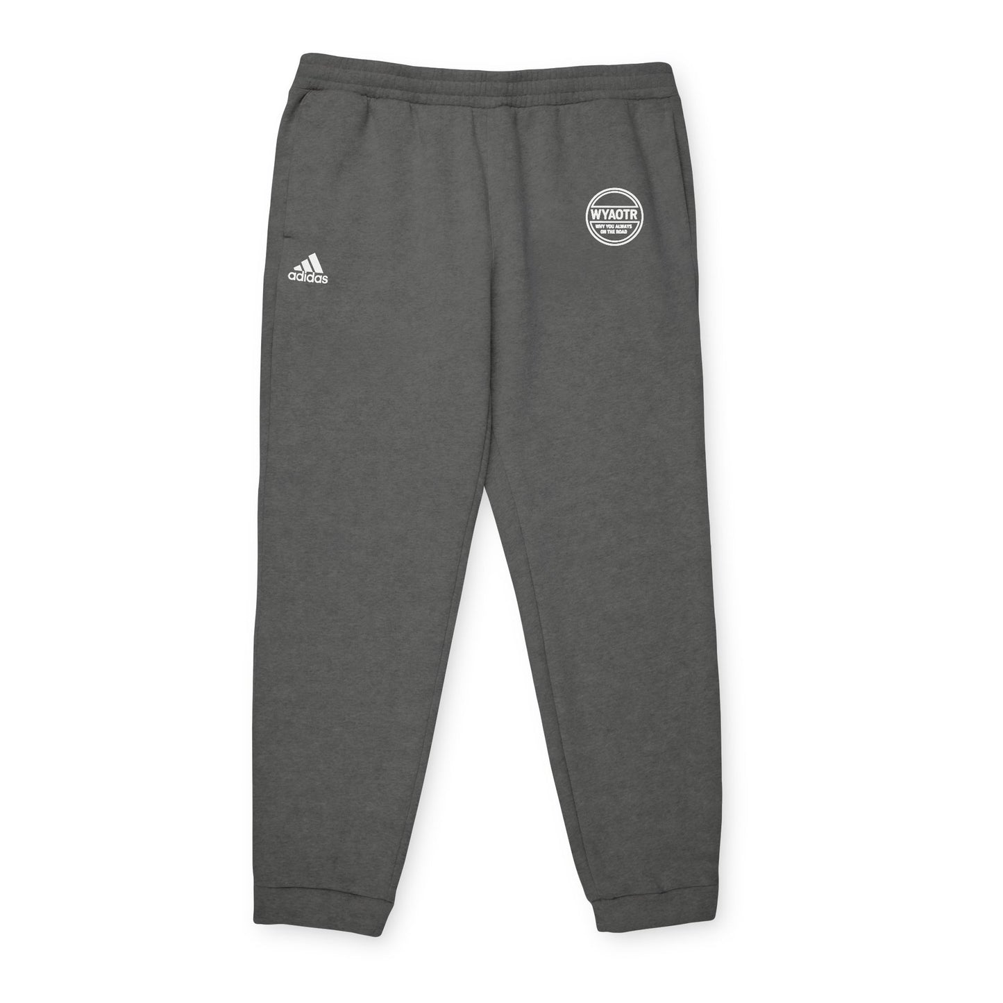 WYAOTR Unisex Fleece Joggers White (Embroidered) “Built for the miles. Styled for the layovers.”
