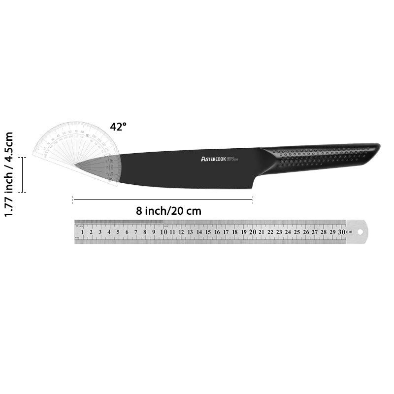 Chef Knife, 8 Inch Pro Kitchen Knife , High Carbon German Stainless Steel Chef's Knives with Ergonomic Handle