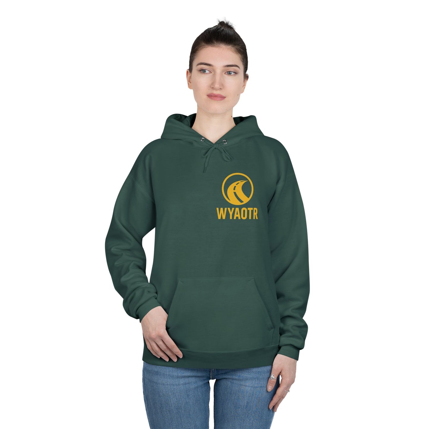 Eco-Friendly Unisex Pullover Hoodie with WYAOTR Design, Casual Sweatshirt, Sustainable Fashion, Gift for Friends, Fall and Winter Wear