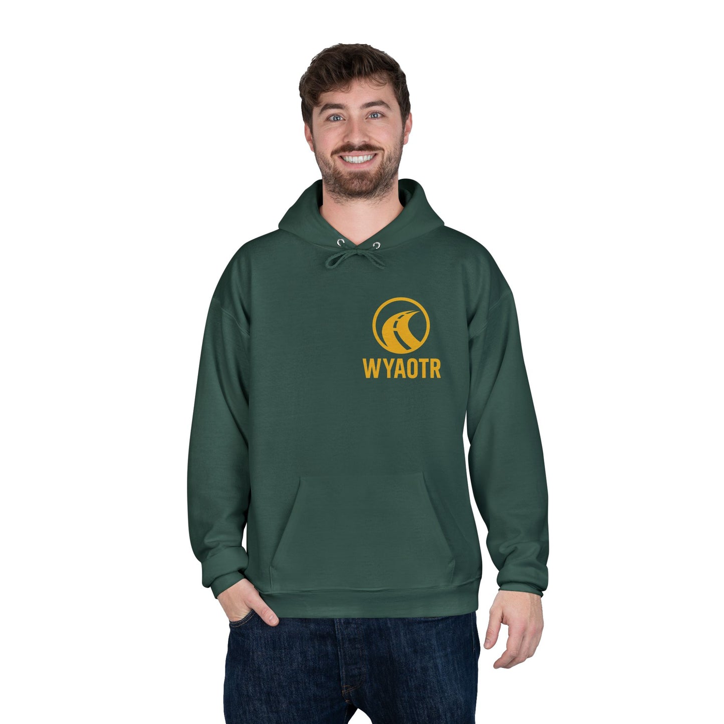 Eco-Friendly Unisex Pullover Hoodie with WYAOTR Design, Casual Sweatshirt, Sustainable Fashion, Gift for Friends, Fall and Winter Wear