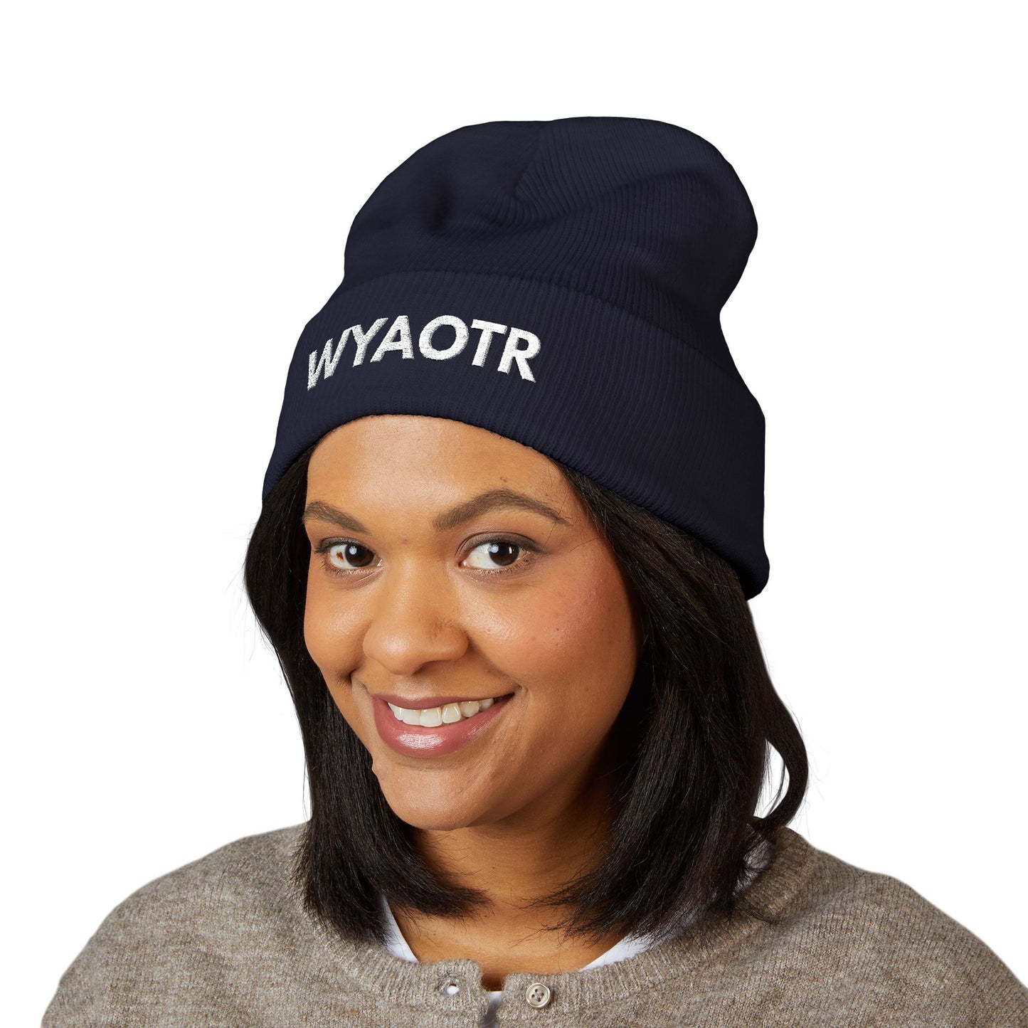 Stylish Embroidered Beanie - WYAOTR | Winter Accessory, Warm Knit Hat, Personalized Gift, Cozy Headwear for All Occasions