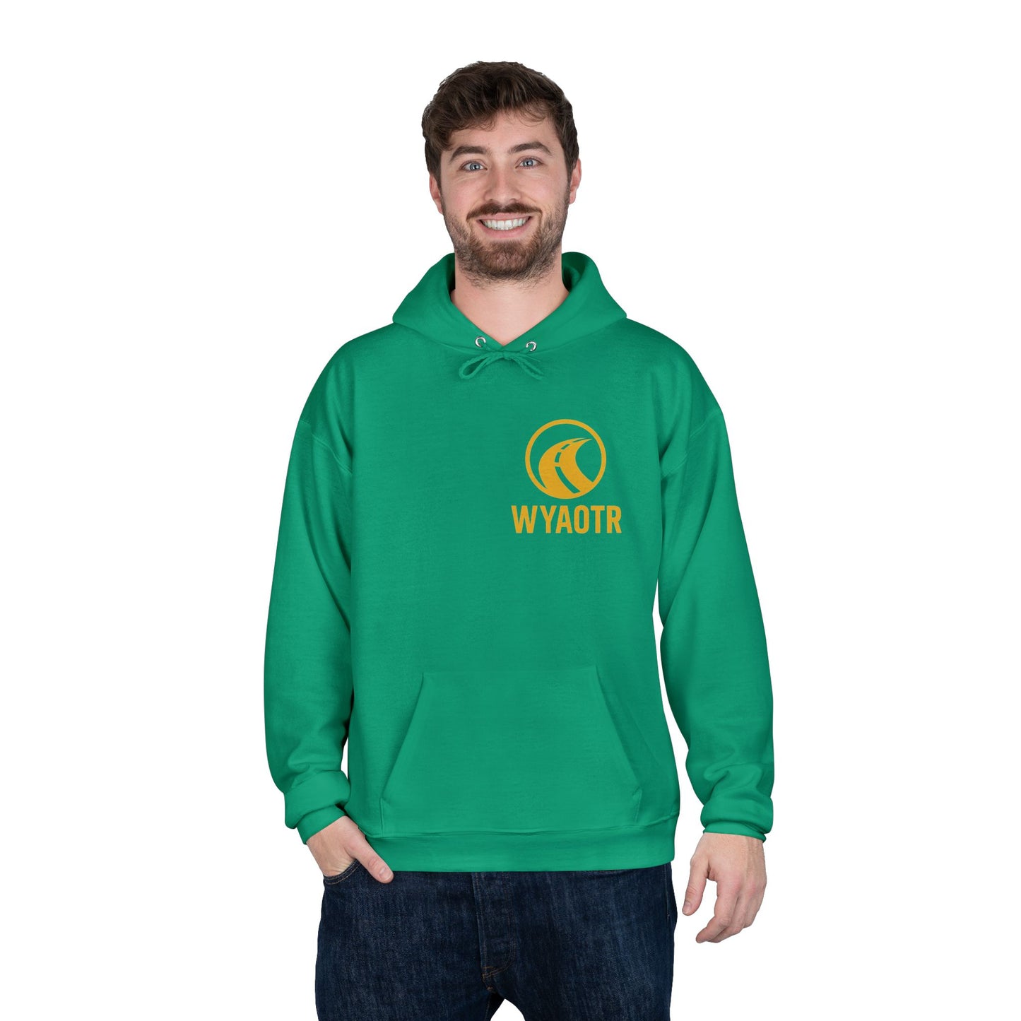 Eco-Friendly Unisex Pullover Hoodie with WYAOTR Design, Casual Sweatshirt, Sustainable Fashion, Gift for Friends, Fall and Winter Wear