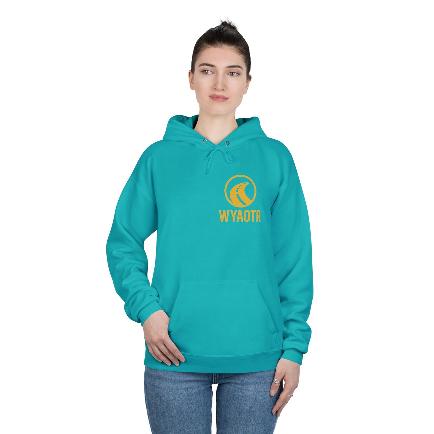 Eco-Friendly Unisex Pullover Hoodie with WYAOTR Design, Casual Sweatshirt, Sustainable Fashion, Gift for Friends, Fall and Winter Wear