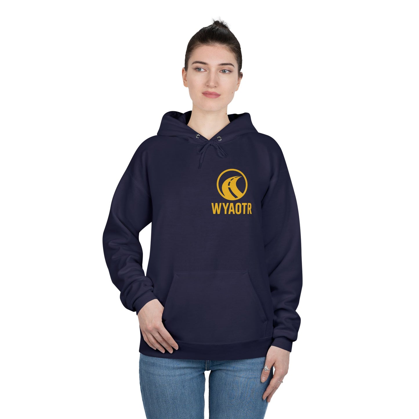 Eco-Friendly Unisex Pullover Hoodie with WYAOTR Design, Casual Sweatshirt, Sustainable Fashion, Gift for Friends, Fall and Winter Wear