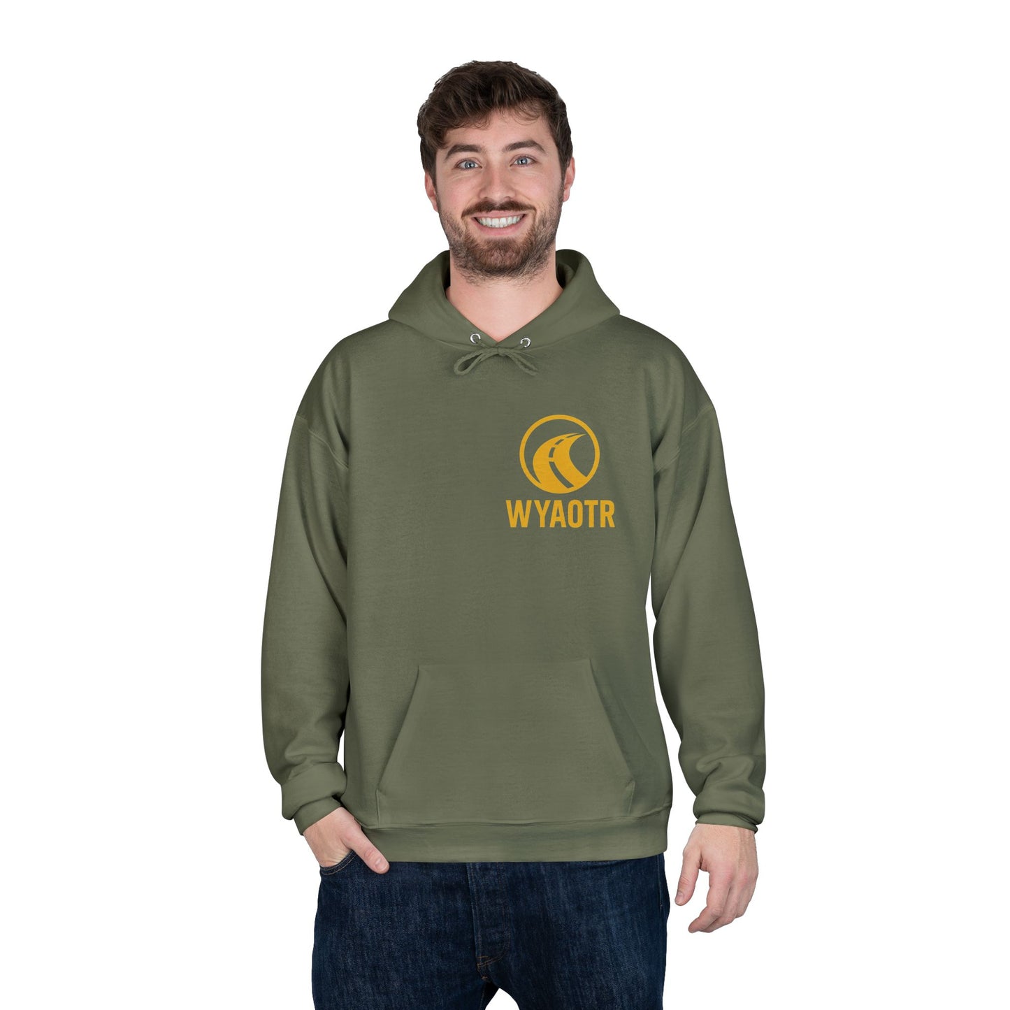 Eco-Friendly Unisex Pullover Hoodie with WYAOTR Design, Casual Sweatshirt, Sustainable Fashion, Gift for Friends, Fall and Winter Wear