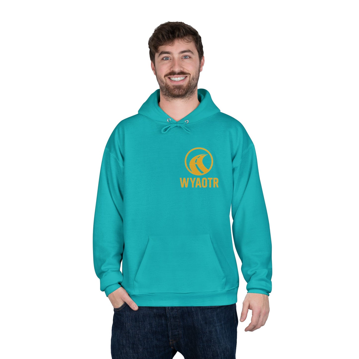 Eco-Friendly Unisex Pullover Hoodie with WYAOTR Design, Casual Sweatshirt, Sustainable Fashion, Gift for Friends, Fall and Winter Wear