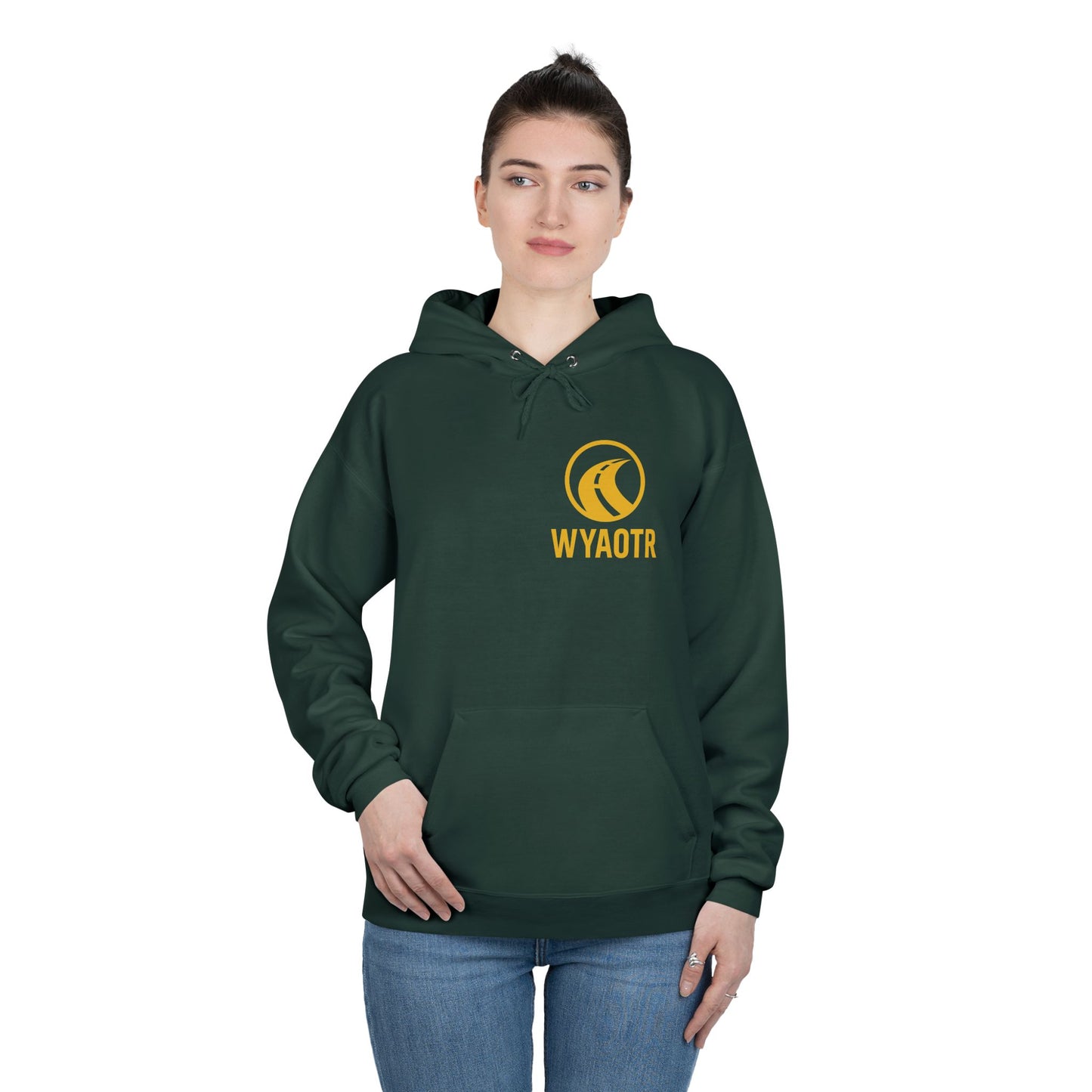 Eco-Friendly Unisex Pullover Hoodie with WYAOTR Design, Casual Sweatshirt, Sustainable Fashion, Gift for Friends, Fall and Winter Wear