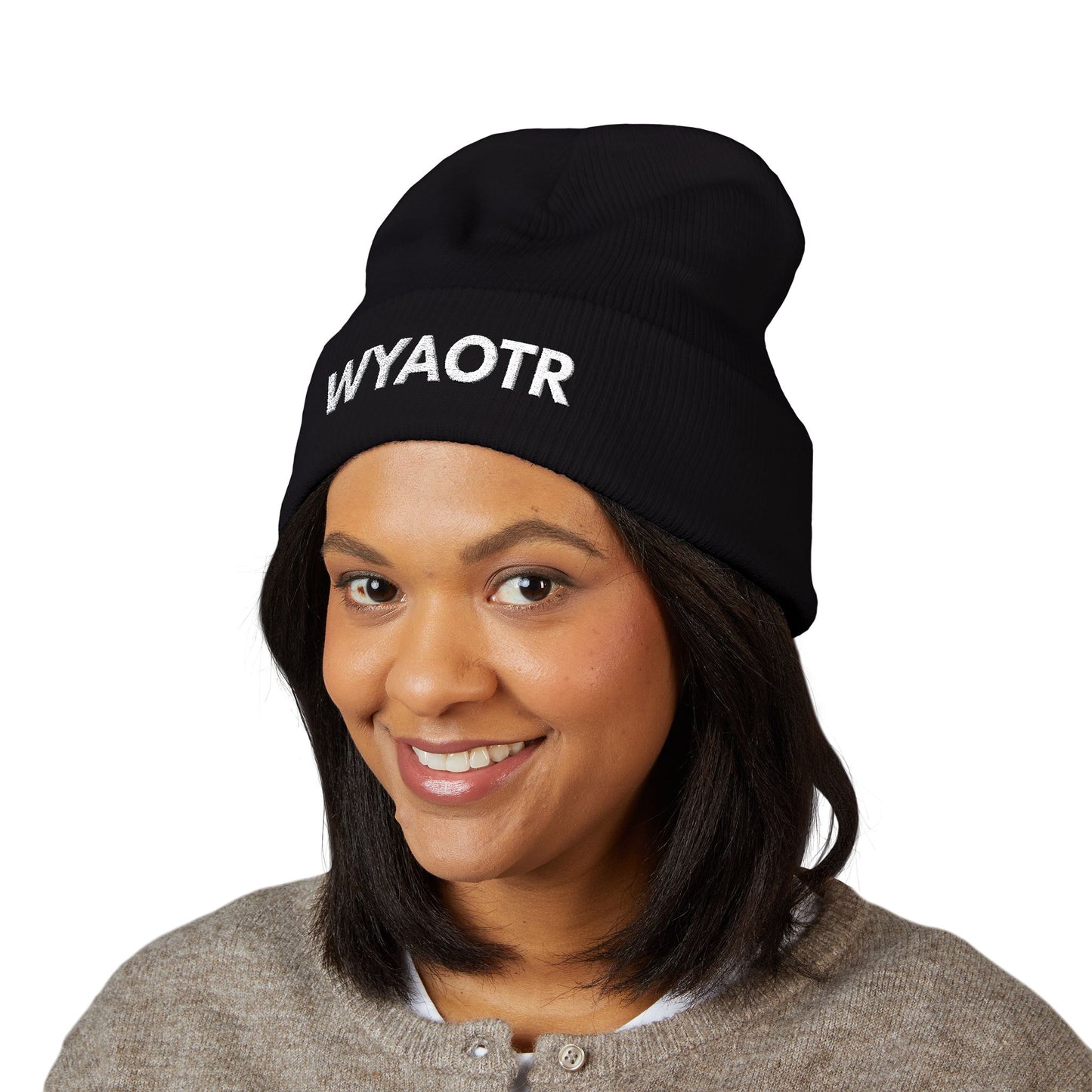 Stylish Embroidered Beanie - WYAOTR | Winter Accessory, Warm Knit Hat, Personalized Gift, Cozy Headwear for All Occasions