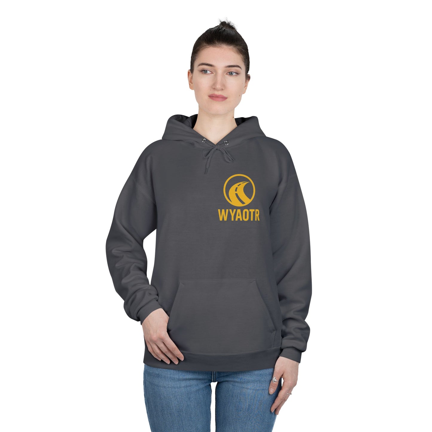 Eco-Friendly Unisex Pullover Hoodie with WYAOTR Design, Casual Sweatshirt, Sustainable Fashion, Gift for Friends, Fall and Winter Wear