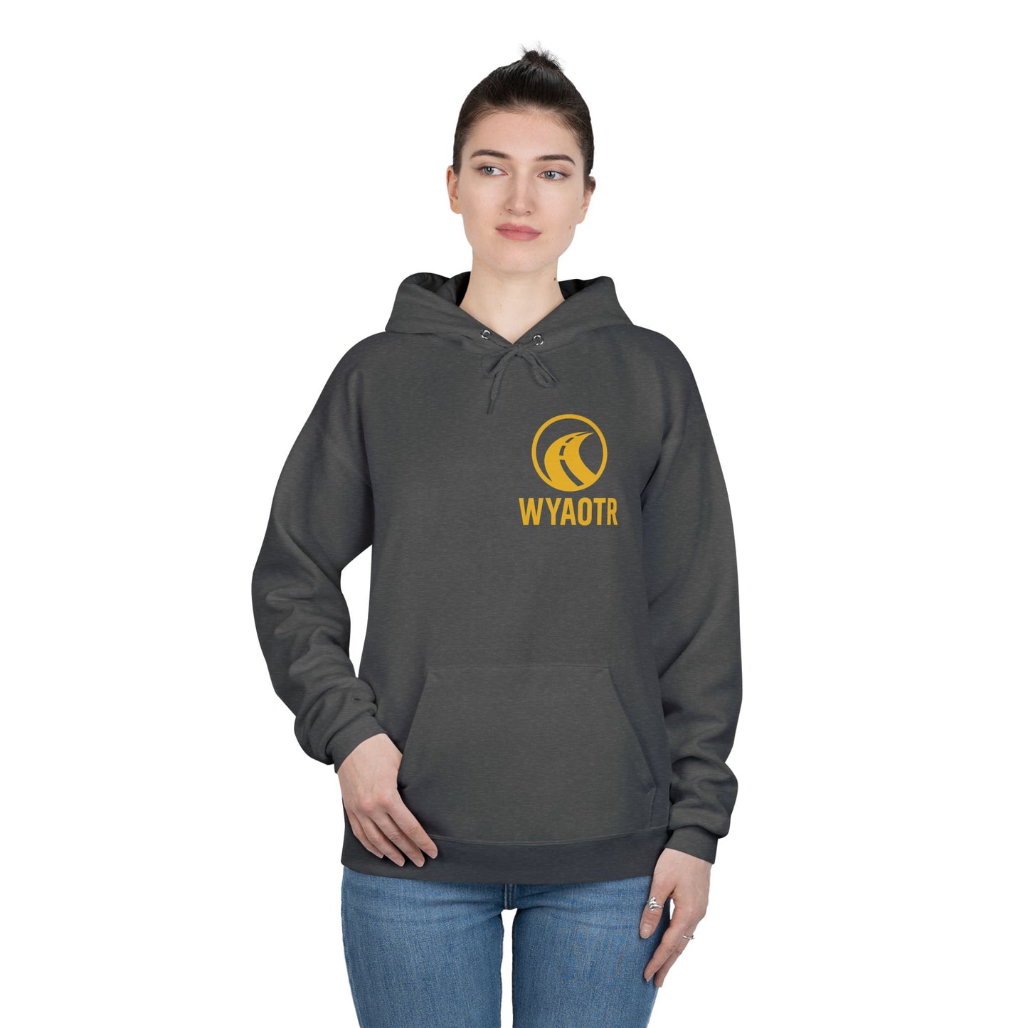 Eco-Friendly Unisex Pullover Hoodie with WYAOTR Design, Casual Sweatshirt, Sustainable Fashion, Gift for Friends, Fall and Winter Wear