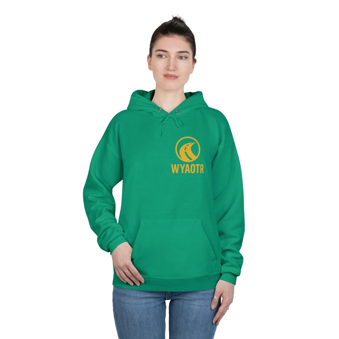 Eco-Friendly Unisex Pullover Hoodie with WYAOTR Design, Casual Sweatshirt, Sustainable Fashion, Gift for Friends, Fall and Winter Wear