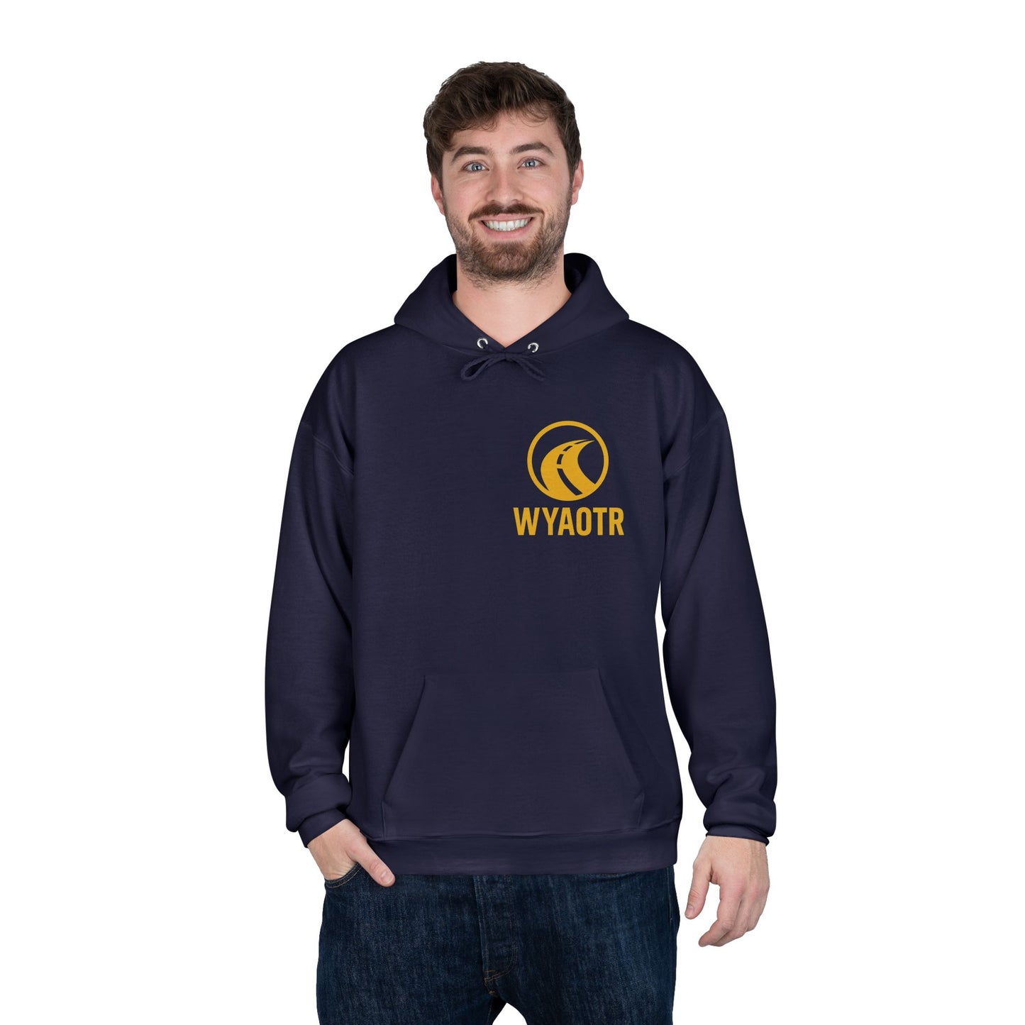 Eco-Friendly Unisex Pullover Hoodie with WYAOTR Design, Casual Sweatshirt, Sustainable Fashion, Gift for Friends, Fall and Winter Wear