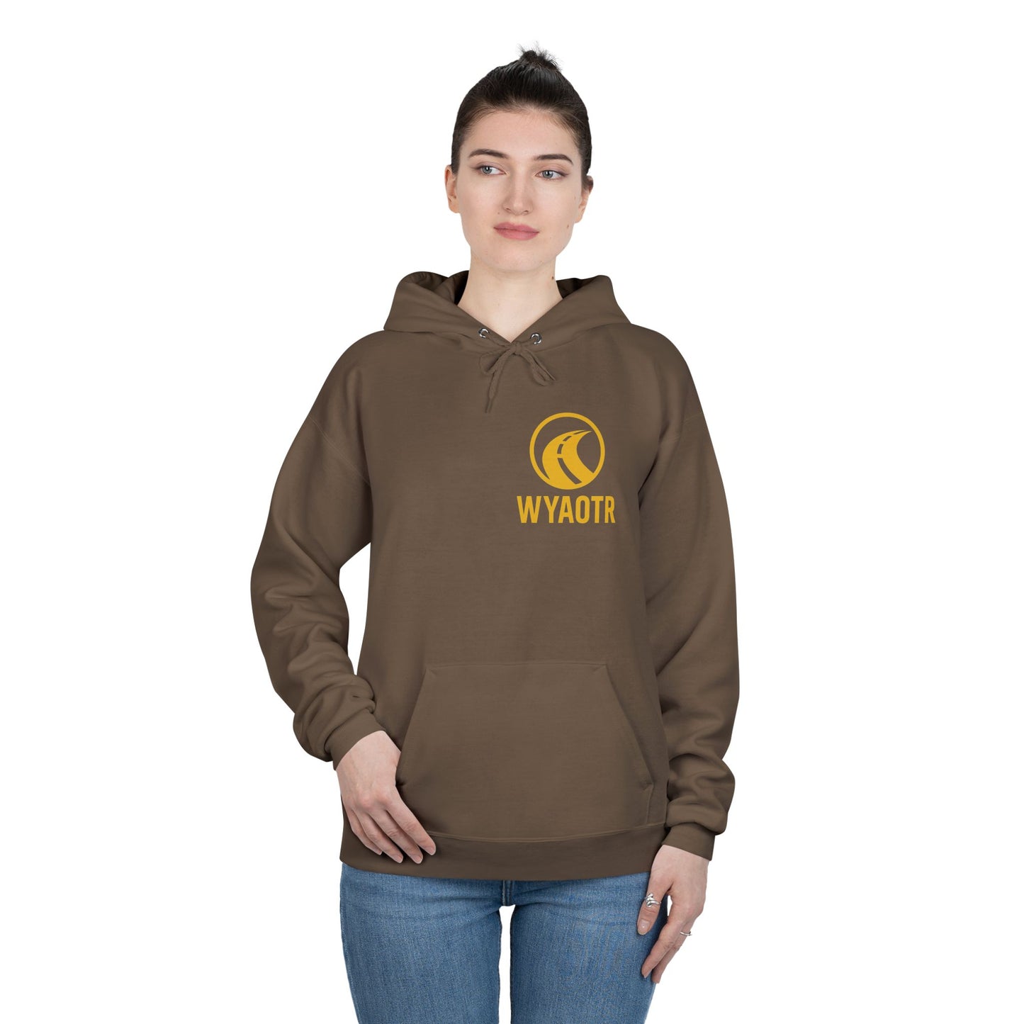 Eco-Friendly Unisex Pullover Hoodie with WYAOTR Design, Casual Sweatshirt, Sustainable Fashion, Gift for Friends, Fall and Winter Wear