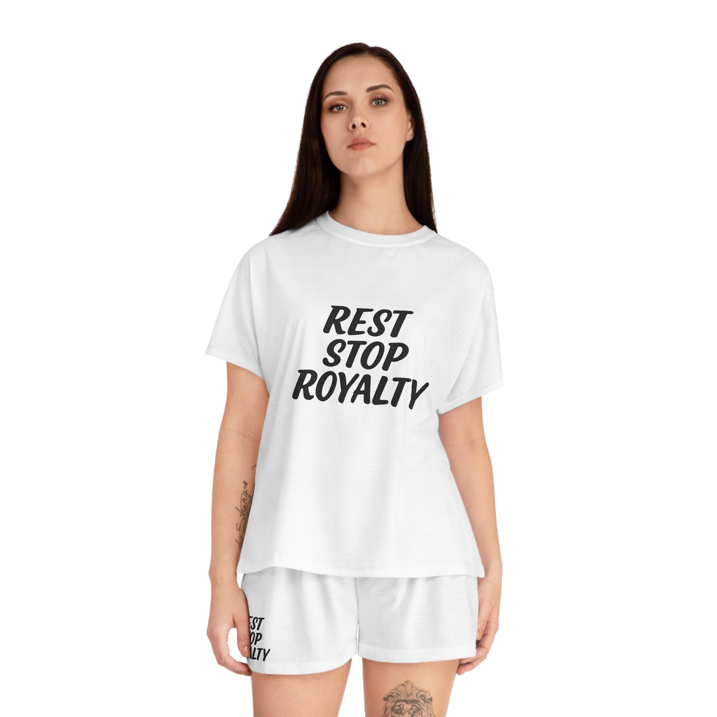 WYAOTR Women’s Short Pajama Set (AOP) “Cargo cutie after dark. Comfort never clocked out.”