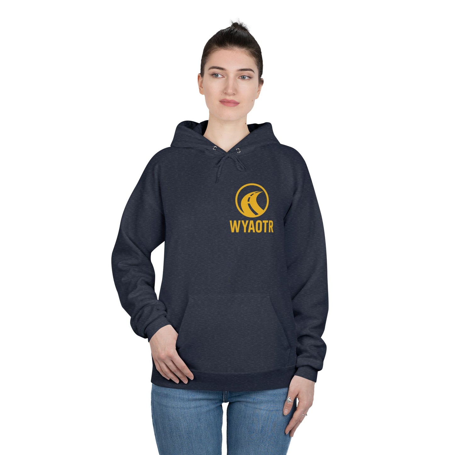 Eco-Friendly Unisex Pullover Hoodie with WYAOTR Design, Casual Sweatshirt, Sustainable Fashion, Gift for Friends, Fall and Winter Wear